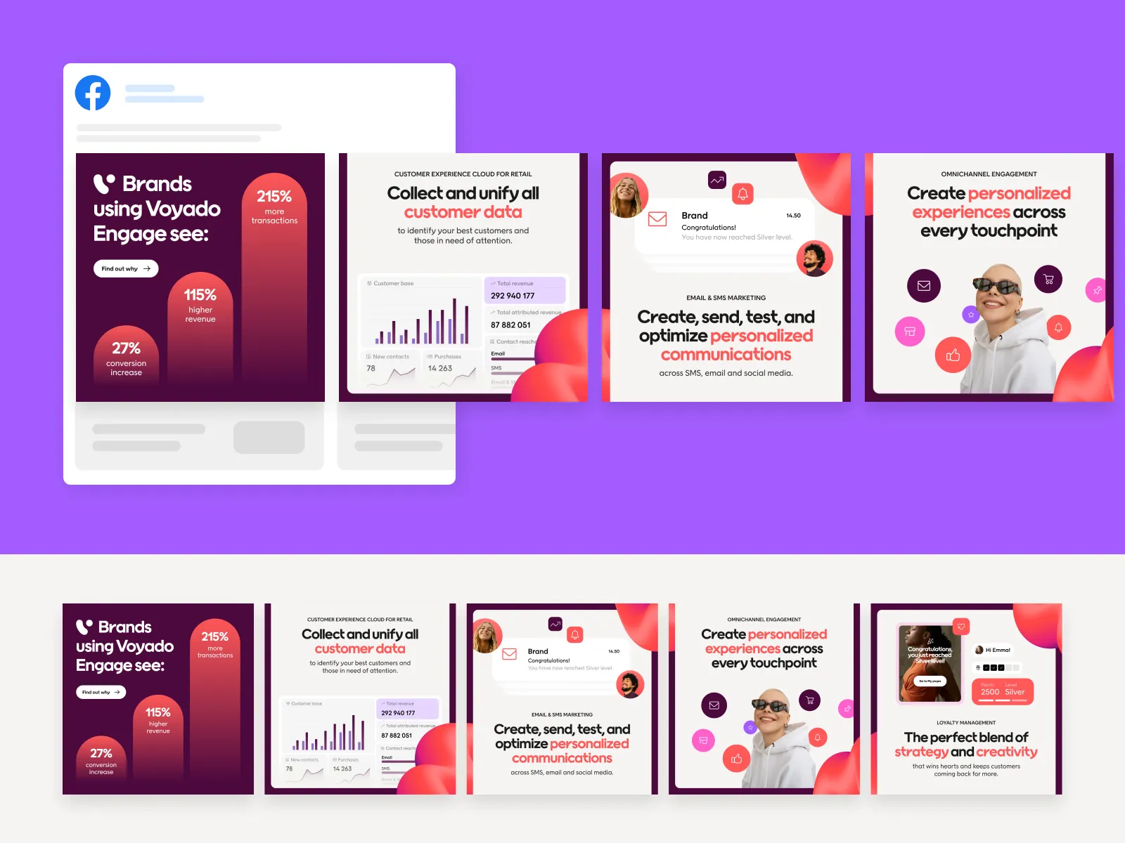 Voyado Engage paid social creatives for retail customer experience