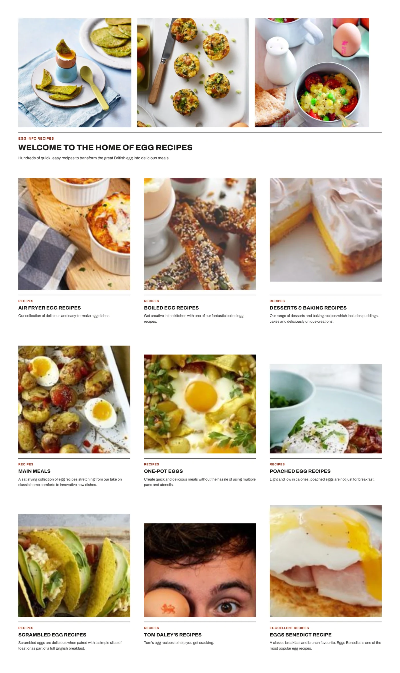 The new Egg Recipes website: air fryer, boiled, one-pot, poached and scrambled egg recipes