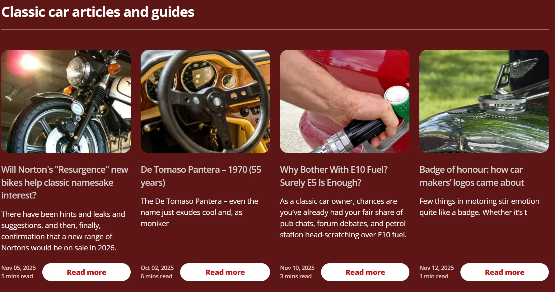 Footman James classic car articles and guides