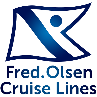 Fred. Olsen Cruise Lines logo: a blue flag emblem above the company name
