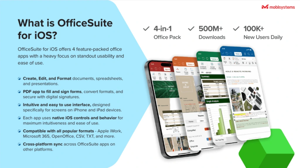 OfficeSuite app store graphic: “What is OfficeSuite for iOS?”